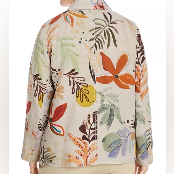 Lafayette 148 New York Plus Jolisa Printed Linen Jacket - Picture 3 of 14